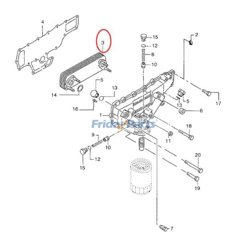 Refroidisseur d'huile VAME013360 pour New Holland E235SRLC E215 E160 EH160 EH215 E235SR