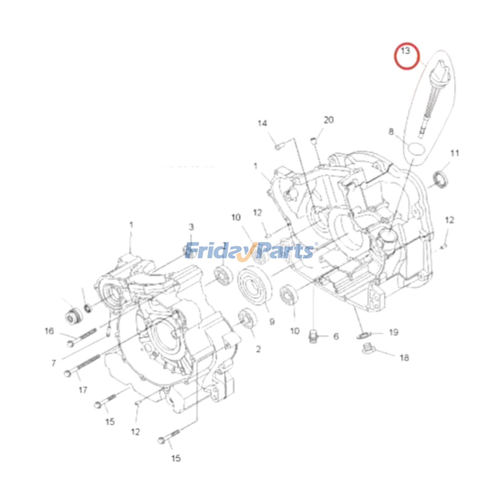 FridayParts Oil Fill Gauge Dipstick