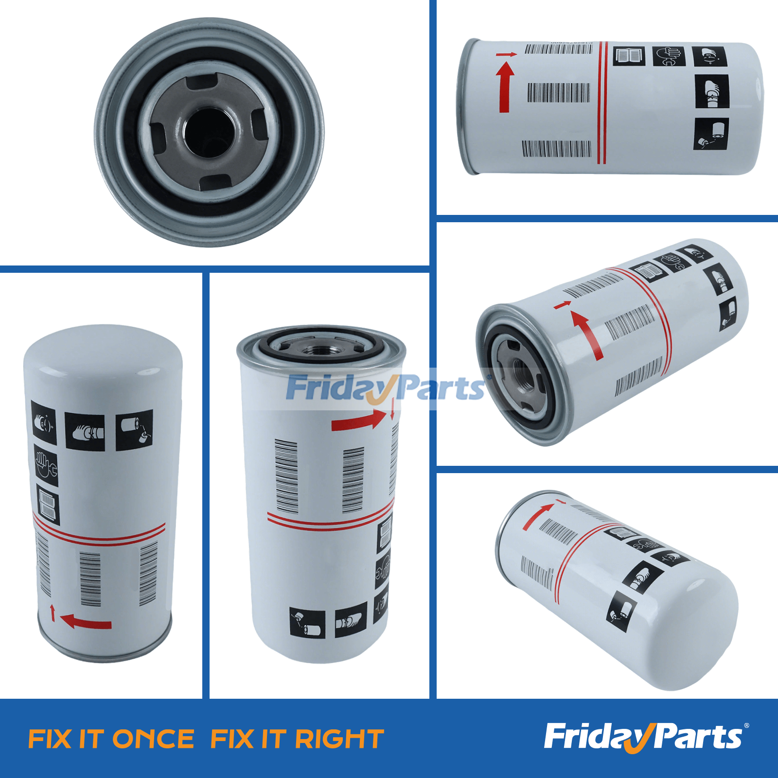 Close-up of Atlas Copco oil filter 3001160212 showing filter material and connector