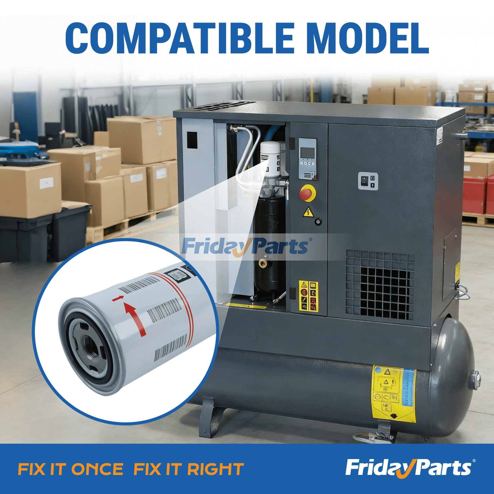 Oil filter 1625752600 in use on GA22 GA30 GA37 Atlas Copco compressors