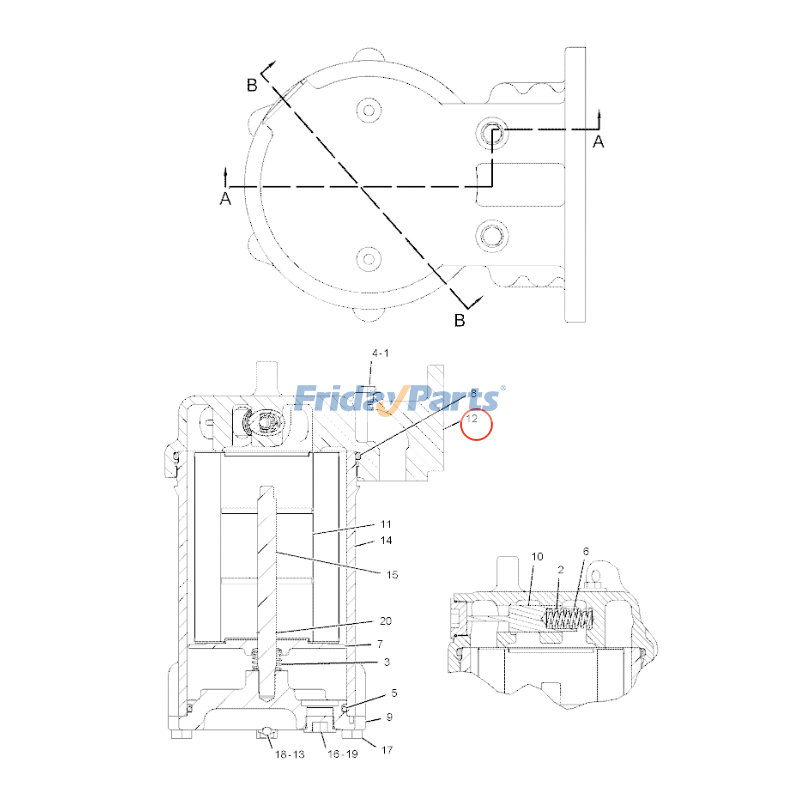 Oil Filter Base for Compactor,Engine,Loader