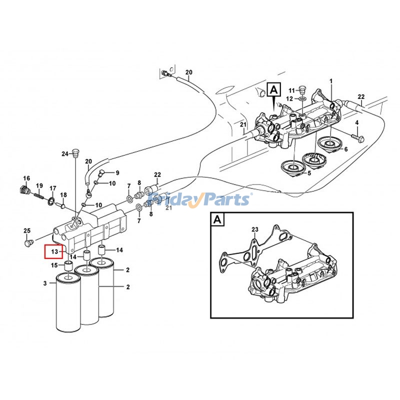 Oil Filter Housing for Excavator,Loader,Off-Road Truck