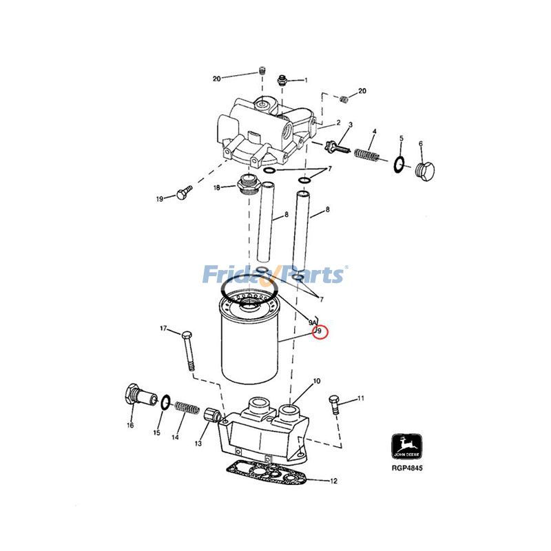Compre Filtro de óleo RE57394 DZ101880 DZ118156 para John Deere Engine 6081 6090 Escavadeira 370 790 792 890 892 990 3554 330CLC 330LC 370C 892E 992D na FridayParts
