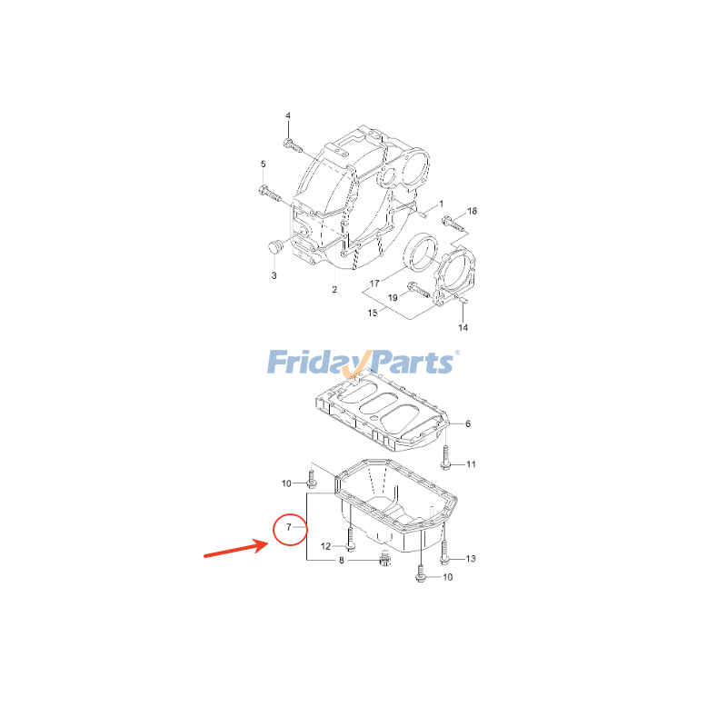 Assemblage du carter d'huilepour Moteur,Pelle