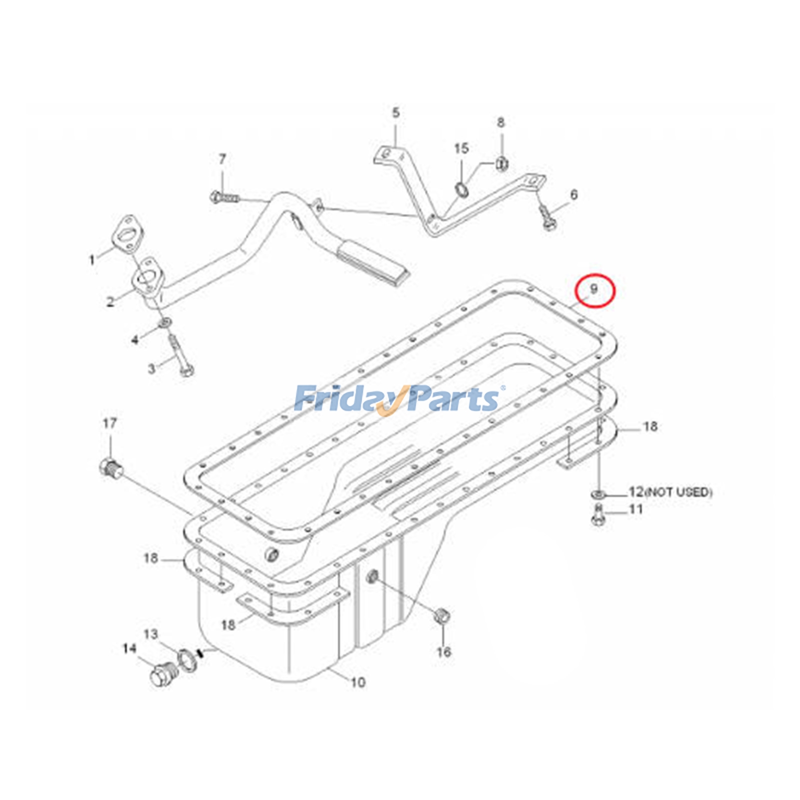 Junta do cárter de óleo 3938160 para motor Cummins ISC ISL QSL9, pá carregadeira Hyundai HL770-7 HL770-7A, escavadeira R290LC-7, R305LC-7, R320LC-9 para Motor,Escavadora ,Carregadora 
