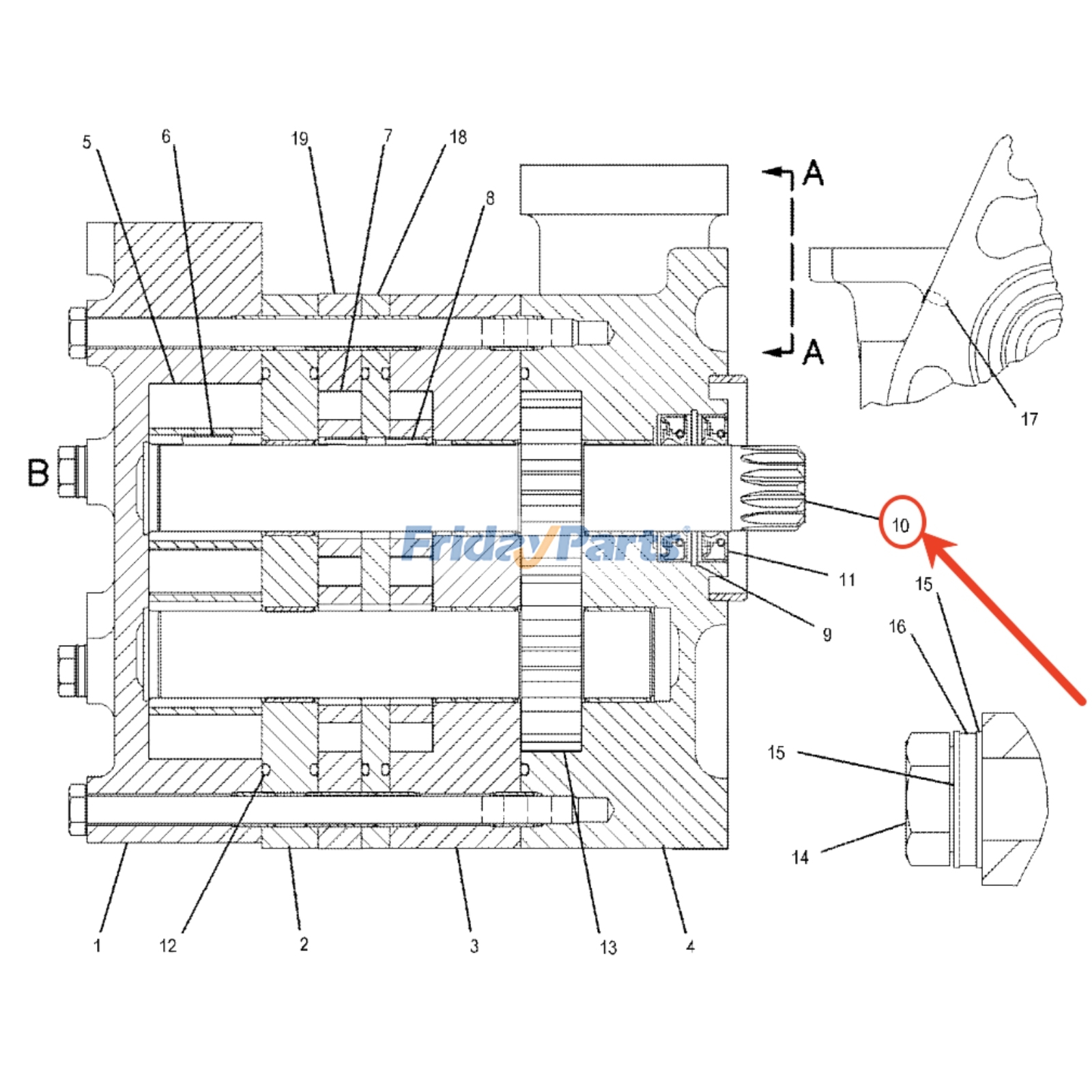 Oil Pump Gear for Dozer,Engine