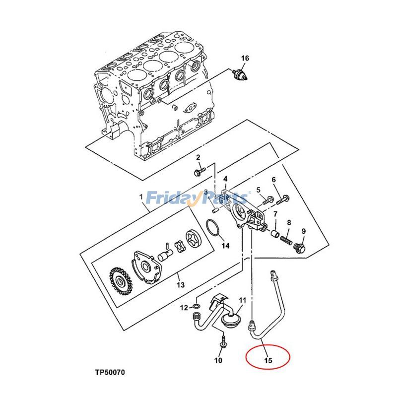 FridayParts Ölpumpenrohr Komatsu Doosan Daewoo 035
