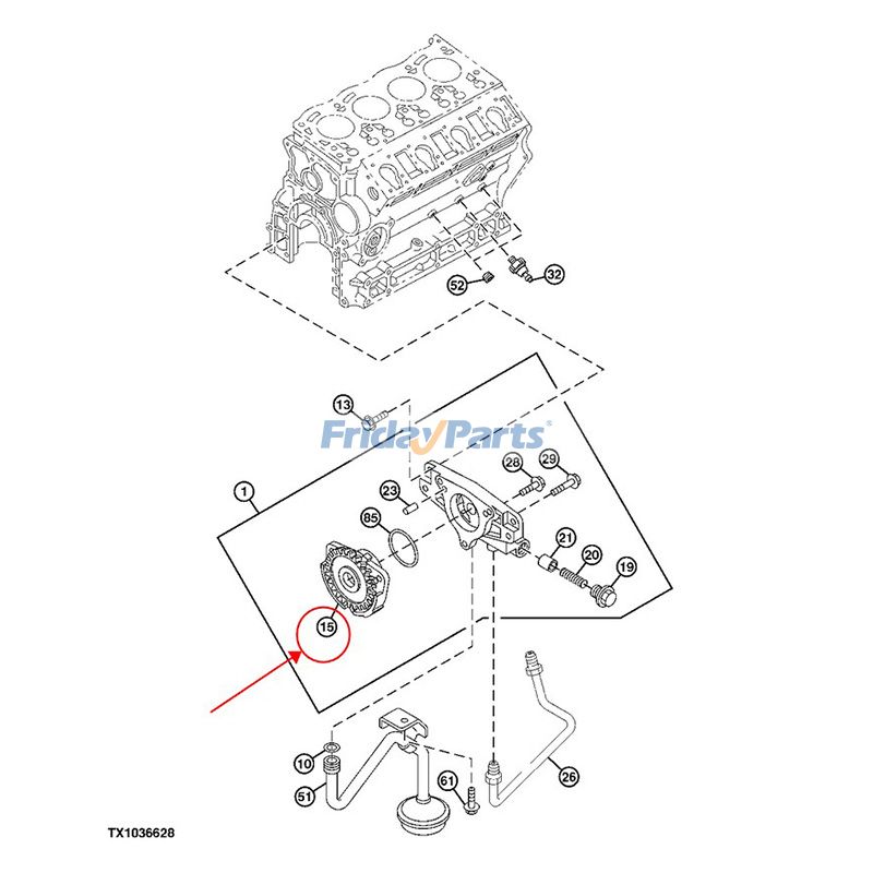 Subconjunto de bomba de aceite 8970835761 para motor Isuzu 4LE2 Excavadora Hitachi ZX70-3 ZX75UR-3 ZX75US-3 ZX80LCK-3 ZX85US-3 ZX85USB-3 Para HITACHI
