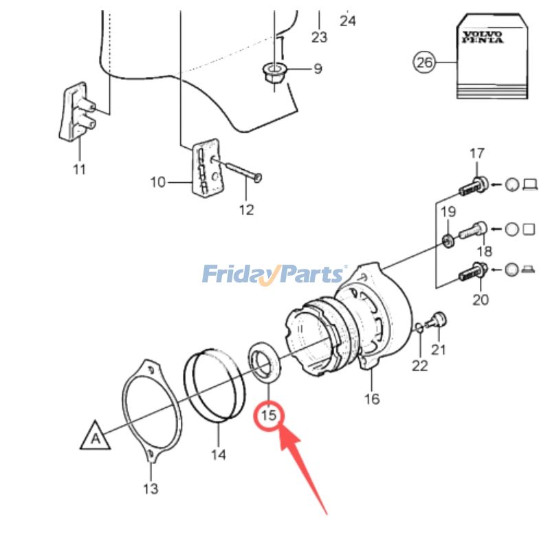 Retén de aceite 3863090 para motor marino Volvo Penta SX-A SX-M DPS-A SX-MTD DPS-B1 para Motor  FridayParts