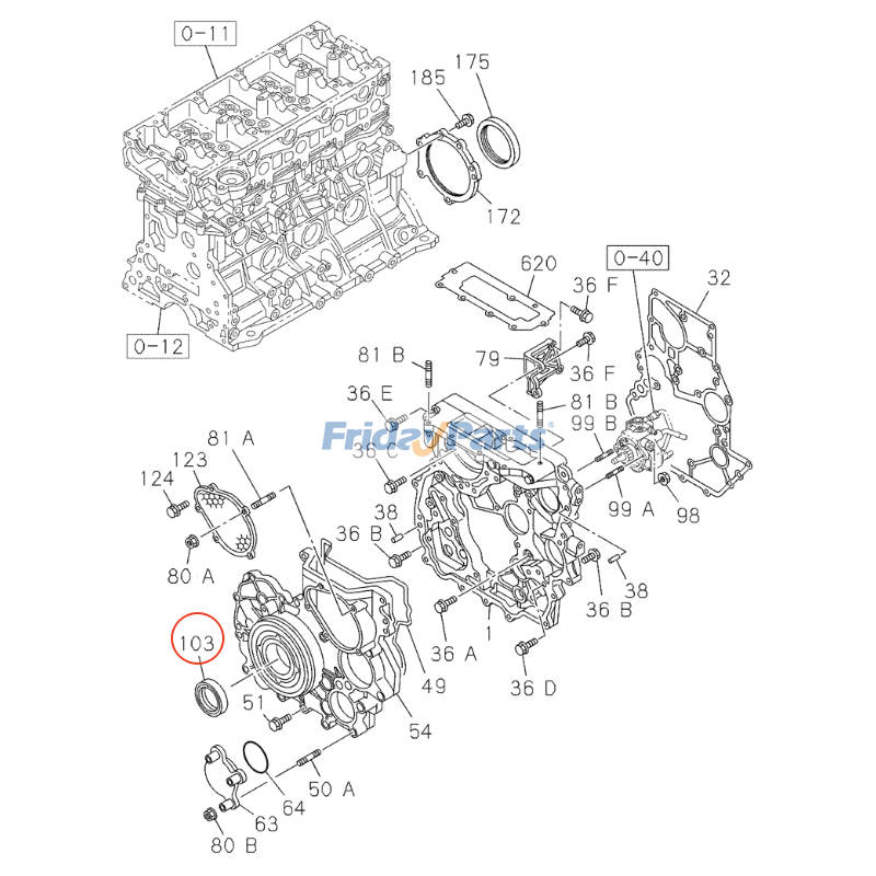 Retentor de óleo 87597076 para motor Isuzu AP-4LE2XASS01 Escavadeira CASE CX75SR CX130B CX80 CX135SR CX160B para Motor,Escavadora 