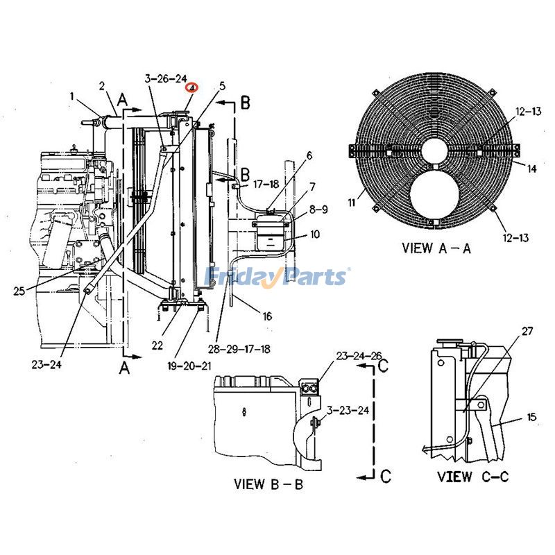 Refroidisseur d'huilepour Pelle