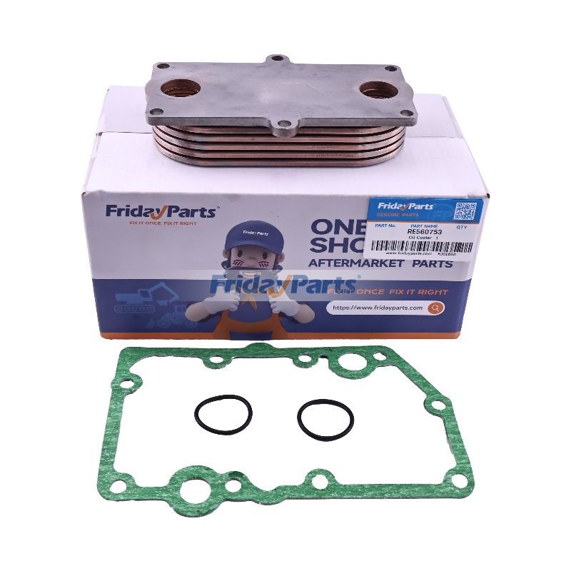 Oil Cooler RE560753 for John Deere Engine 5901 5934 5948 Tractor 1000 1050 110 1104 120 1204 120C 1354 1850 450J
