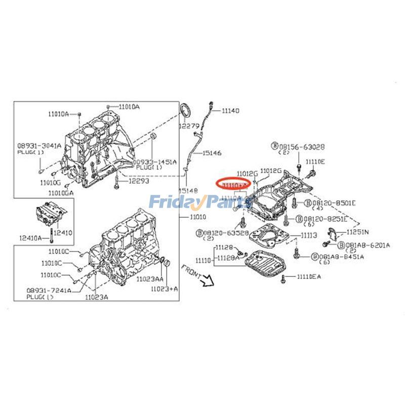 Cárter de aceite 11110-2Y000 para Nissan Altima 2002-2003, Maxima 2000-2003, Murano 2003-2007 Para Nissan