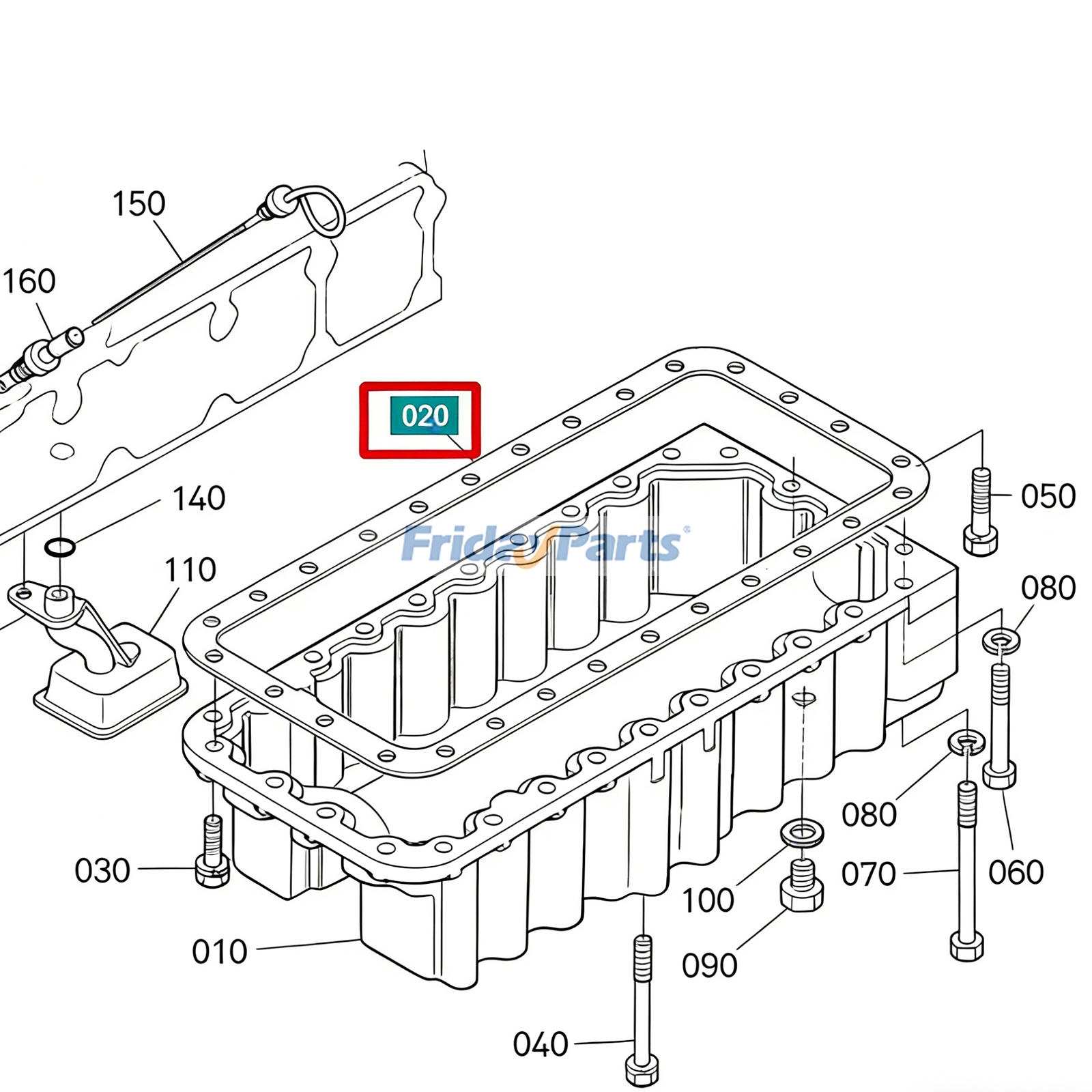 Oil Pan Gasket 16478-01620 for Kubota Engine KJ-T270F-SW-USA Tractor M4900 M5700