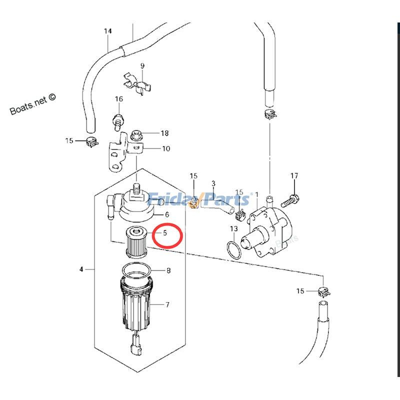 Outboard Fuel Filter 15412-92J00 for Suzuki Marine DF115A DF140A DF150AP