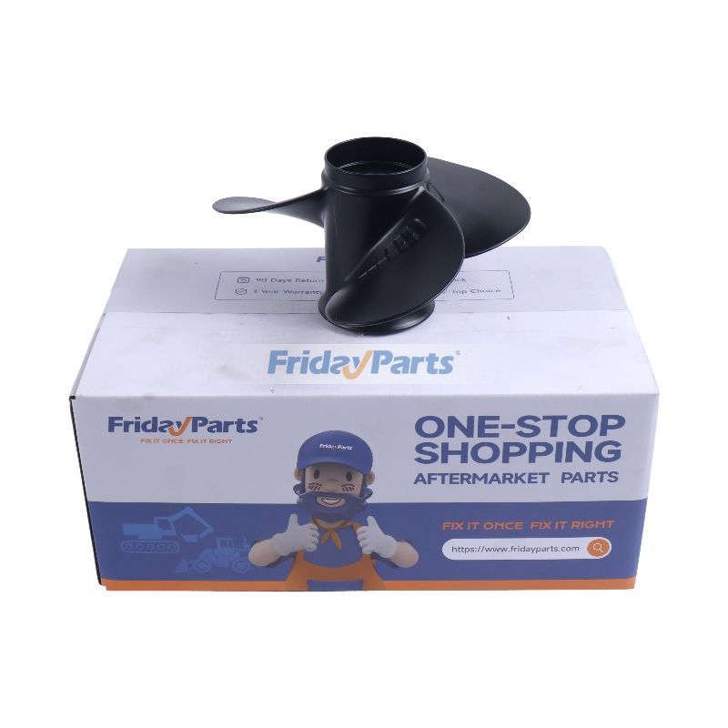 Outboard Propeller 58100-93723-019 for Suzuki 8-20Hp 9 1/4 X 9 Aluminum Al X4P2 Alloy 3 Blade Black 10 Spline Tooth R Rotation