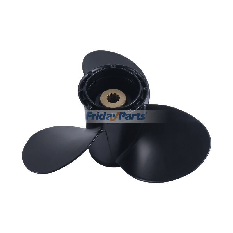  Outboard Propeller 9 1/4 X 9 Aluminum Al X4P2 Alloy 3 Blade Black 10 Spline Tooth R Rotation For Suzuki