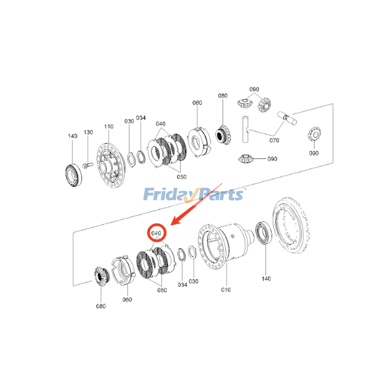 Disco de pressão do eixo de saída ZGAQ-02692 para carregador Hyundai HL757-9 HL757-9A HL757-9S HL760-9 HL760-9A HL770-9 HL770-9A HL770-9S HL955 HL960 para Carregadora 