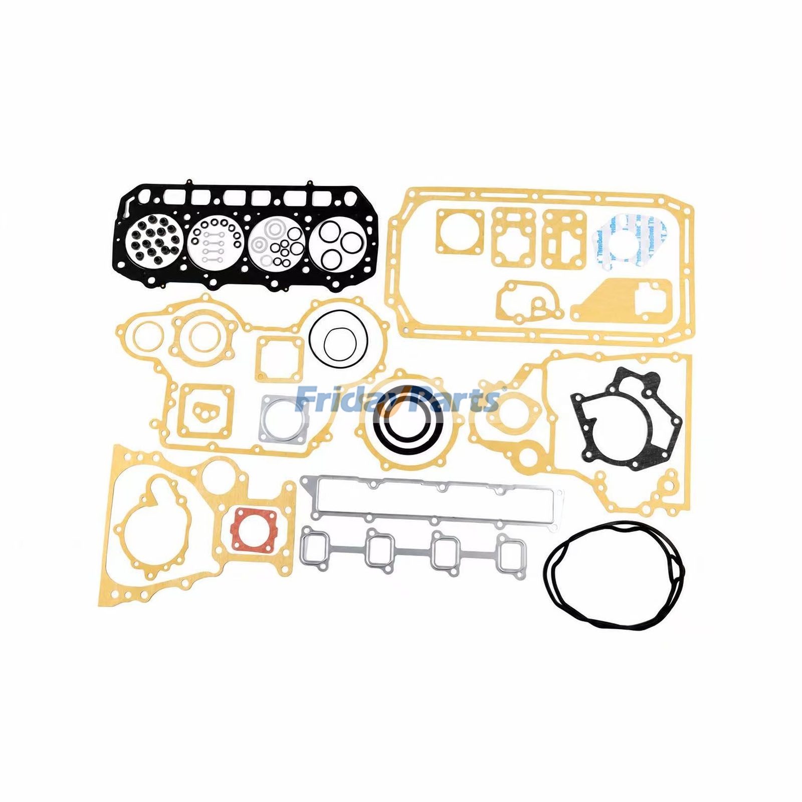 Kit de joints de révision MGS4TNV98 pour moteur Yanmar 4TNV98 et chargeuse John Deere modèles 204K, 304K, 318E, 319E, 320E, 320G, 323E, 324E, 324G, 325G et 326E.
