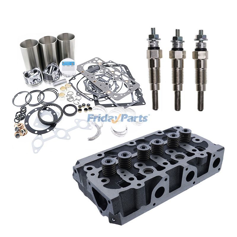 Überholungs- und Umbausatz und kompletter Zylinderkopf mit Ventilen, Federn und Glühkerzen für Kubota-Motor D782 D782-EBH