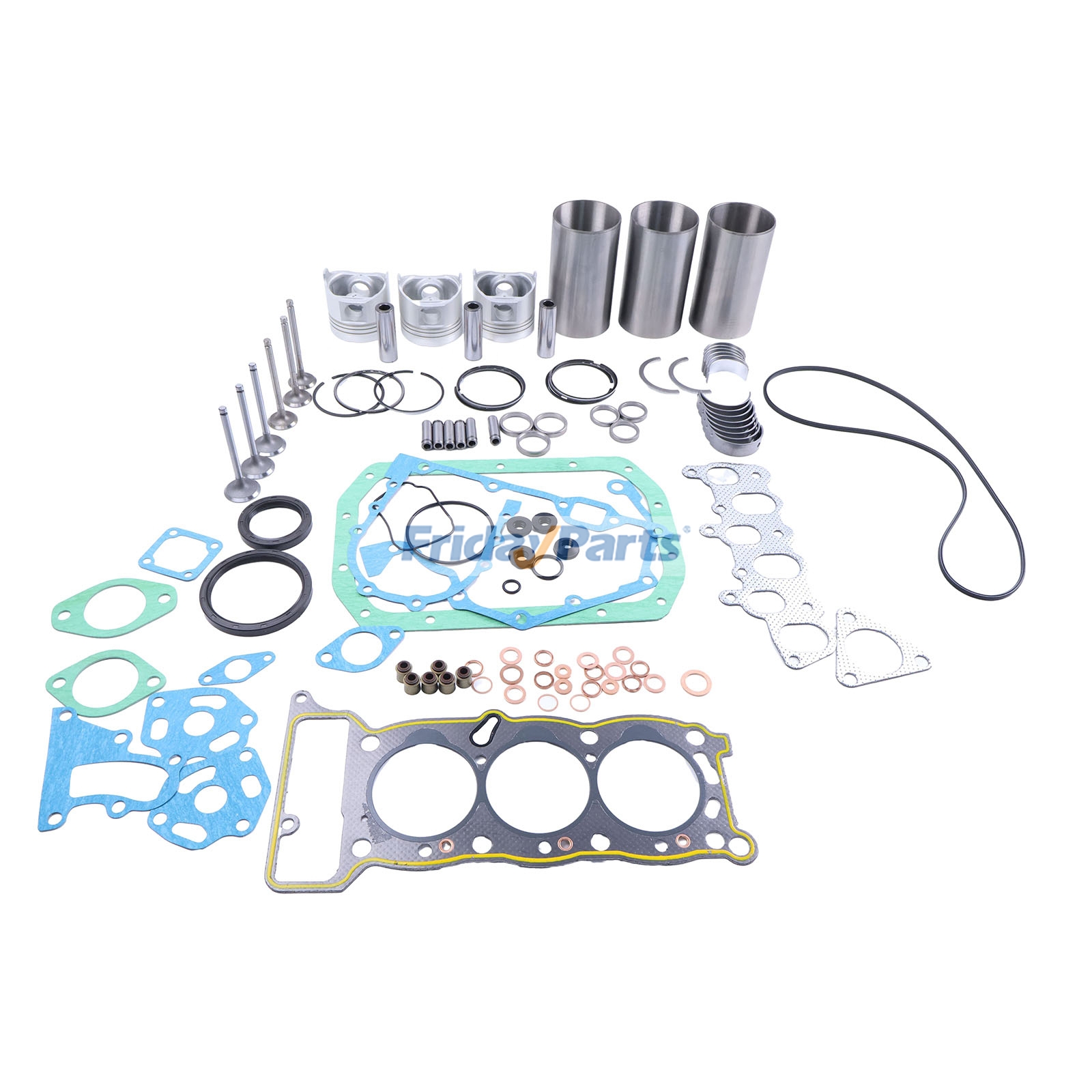 Kit di revisione per motore Isuzu 3KC1 per escavatore Hitachi EX12 EX15 EX20UR EX20UR-2 EX30UR EX30UR-2