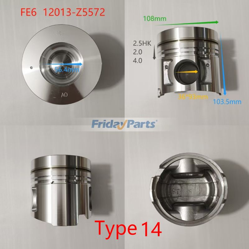 Kit de reconstrucción y reacondicionamiento para motor Nissan FE6 FE6T FE6-TA FE6TA para Motor