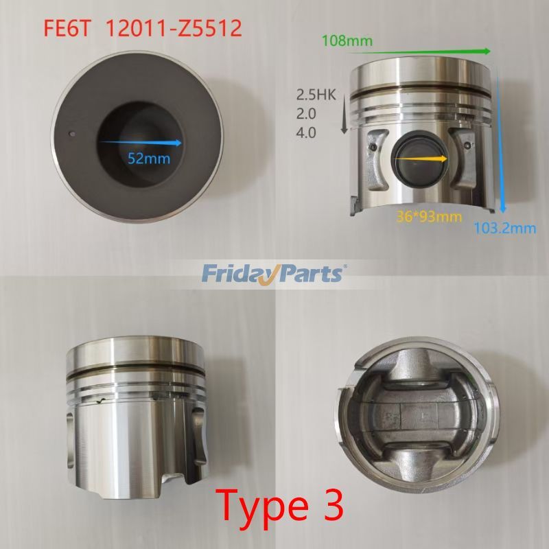 Kit de reconstrucción y reacondicionamiento para motor Nissan FE6 FE6T FE6-TA FE6TA