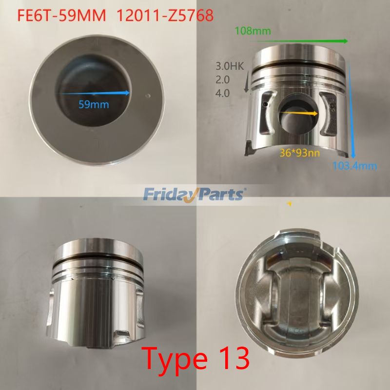 Kit de reconstrucción y reacondicionamiento para motor Nissan FE6 FE6T FE6-TA FE6TA para Motor