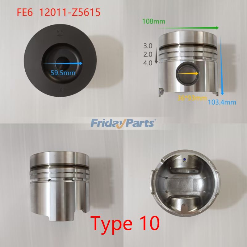 Kit de reconstrucción y reacondicionamiento para motor Nissan FE6 FE6T FE6-TA FE6TA para Motor