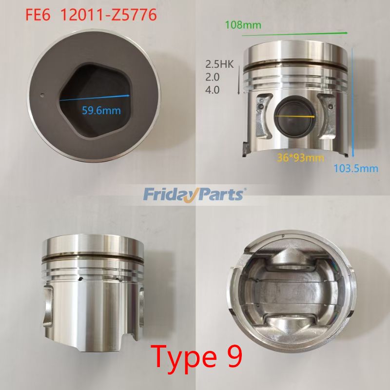 Kit de reconstrucción y reacondicionamiento para motor Nissan FE6 FE6T FE6-TA FE6TA para Motor