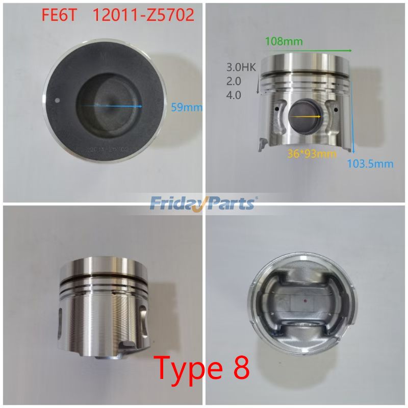 Kit de reconstrucción y reacondicionamiento para motor Nissan FE6 FE6T FE6-TA FE6TA para Motor