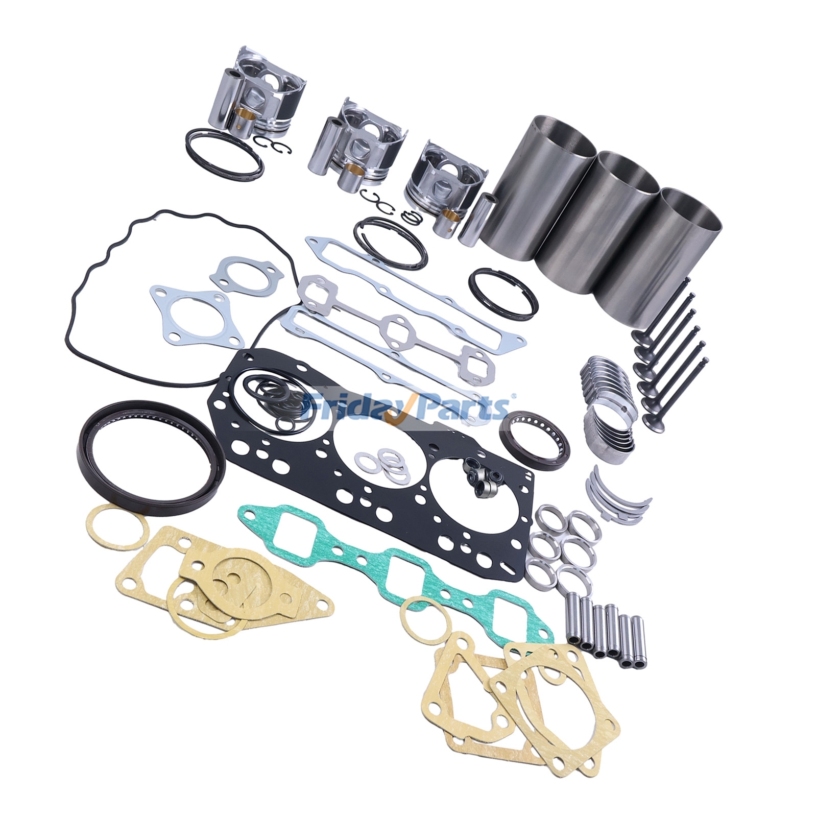 Kit de reconstrucción y reacondicionamiento para motor Yanmar 3TNE82 3TNE82A Takeuchi Excavator TB28FR TB125 Para Takeuchi