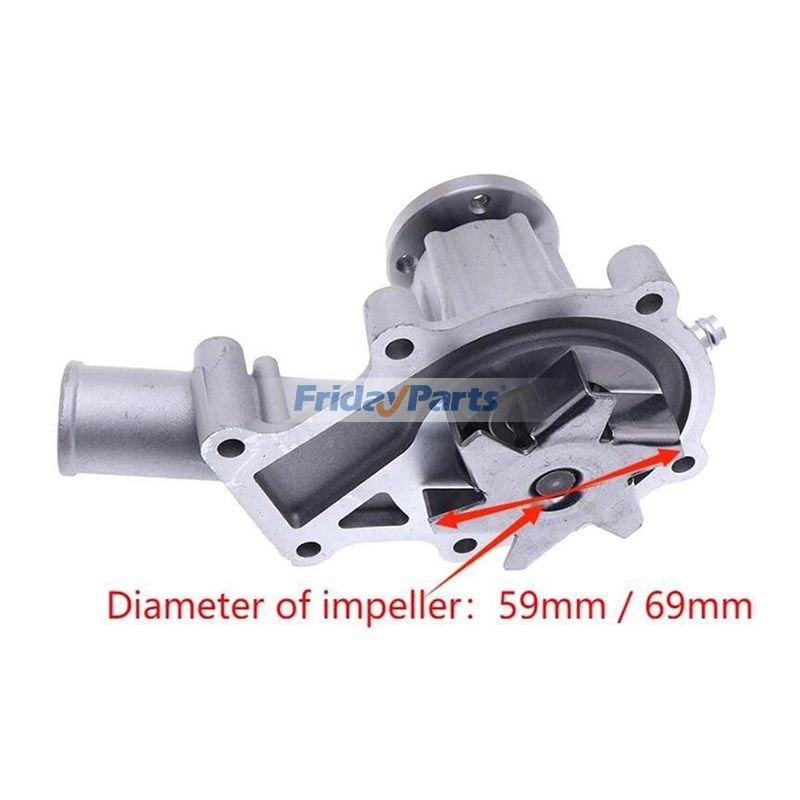 Kit de reconstrucción de reacondicionamiento con bomba de agua y varilla de empuje para motor Kubota D1105 Excavadora U25S KX41-2 KX61-2 de FridayParts