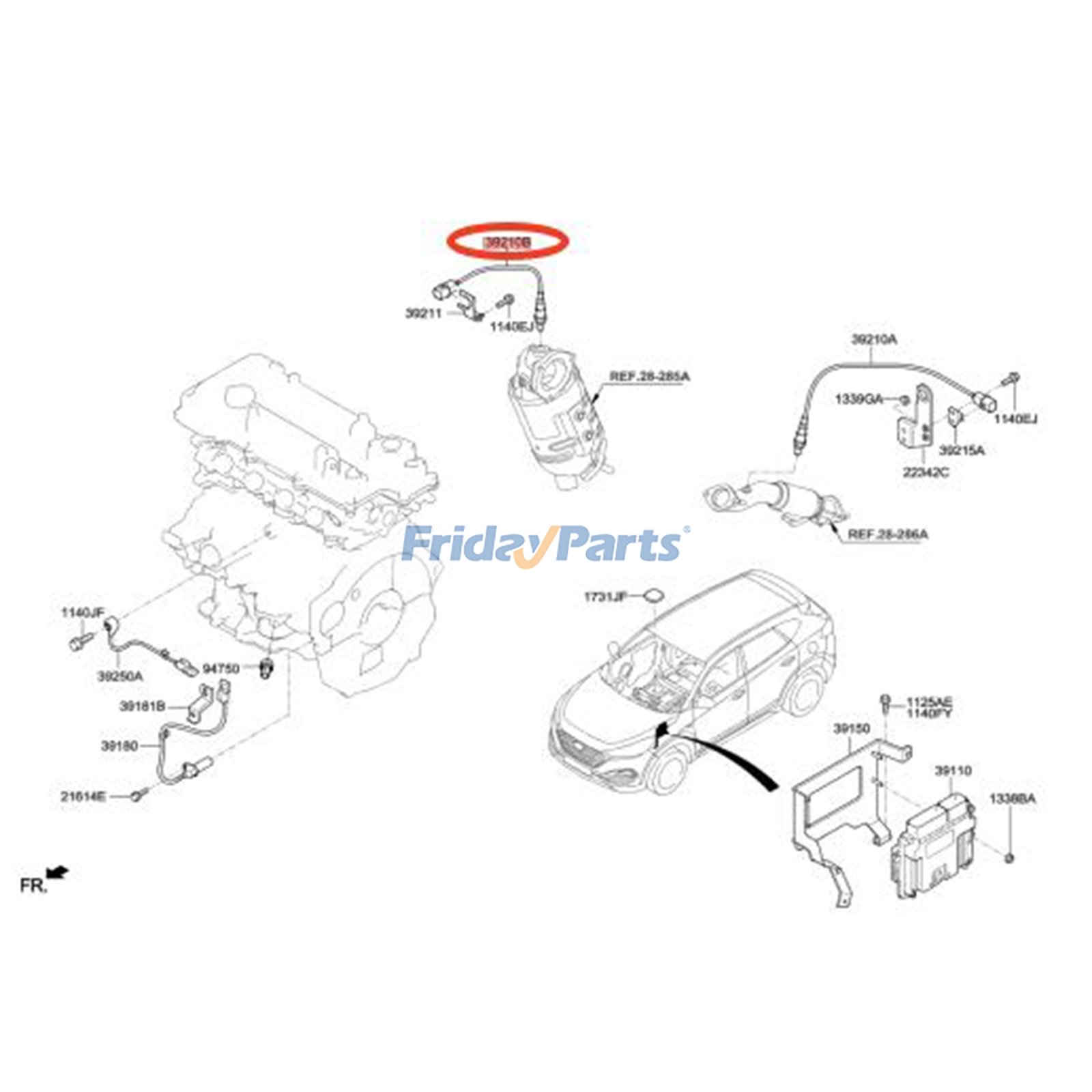 Sensor de oxígeno 39210-2B470 para Hyundai Tucson 2015-2018 Para HYUNDAI