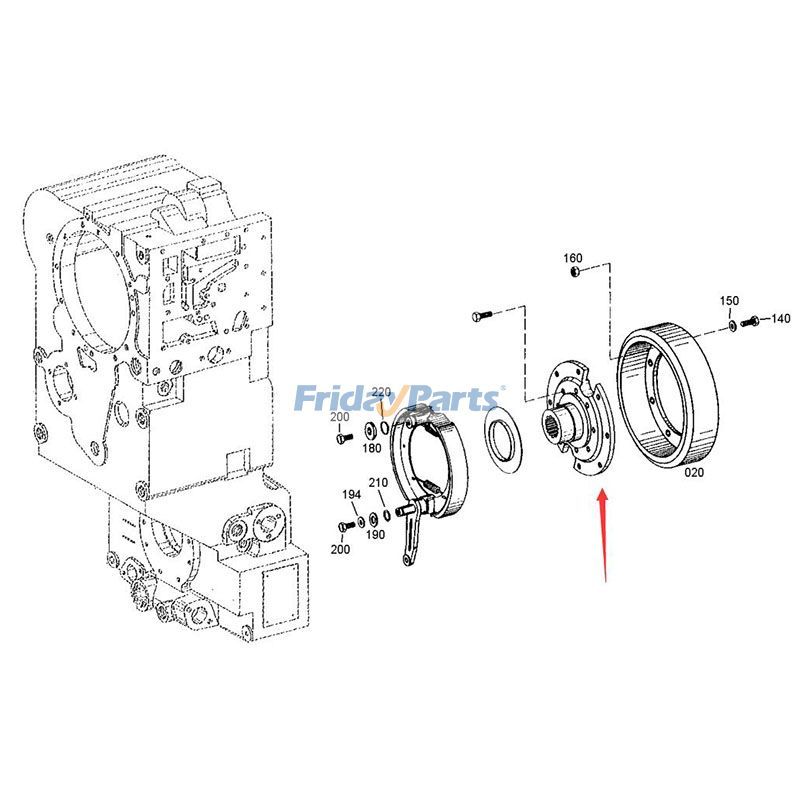 Parking Brake Flange 4644309808 for ZF Transmission Gearbox 4WG180 4WG200 SDLG Wheel Loader LG958L