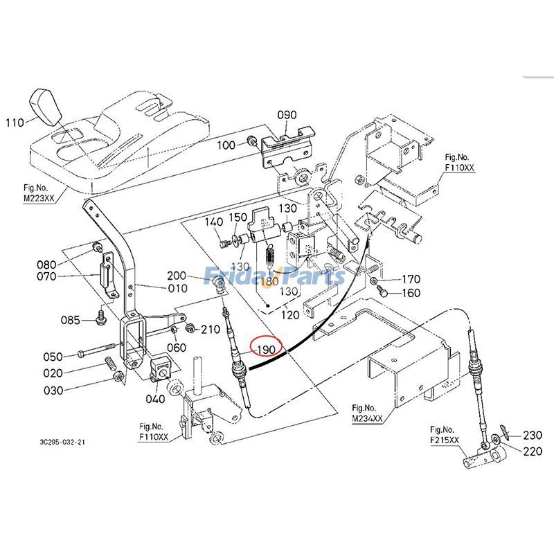 Parking Brake Lever Cable for Tractor