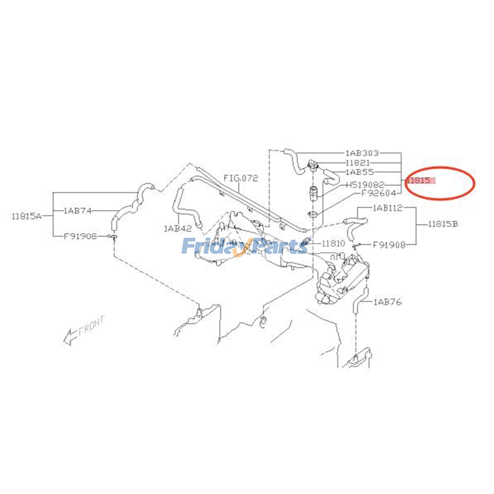 Manguera PCV 11815AB213 para Subaru Impreza WRX 2002-2003 para Vehículo Para Subaru FridayParts