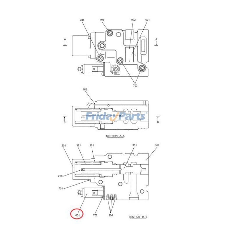 Solenoid Valve YN35V00050F1 for New Holland Excavator E135B E160 E175B E215B E235BSR E70BSR E80BMSR for less