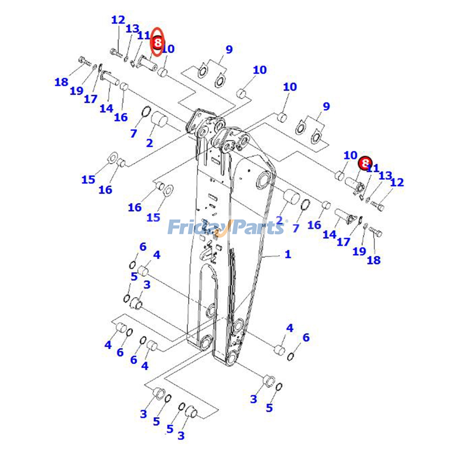 Pasador 21T-70-32130 para excavadora Komatsu PC2000-11 PC2000-8 Para KOMATSU