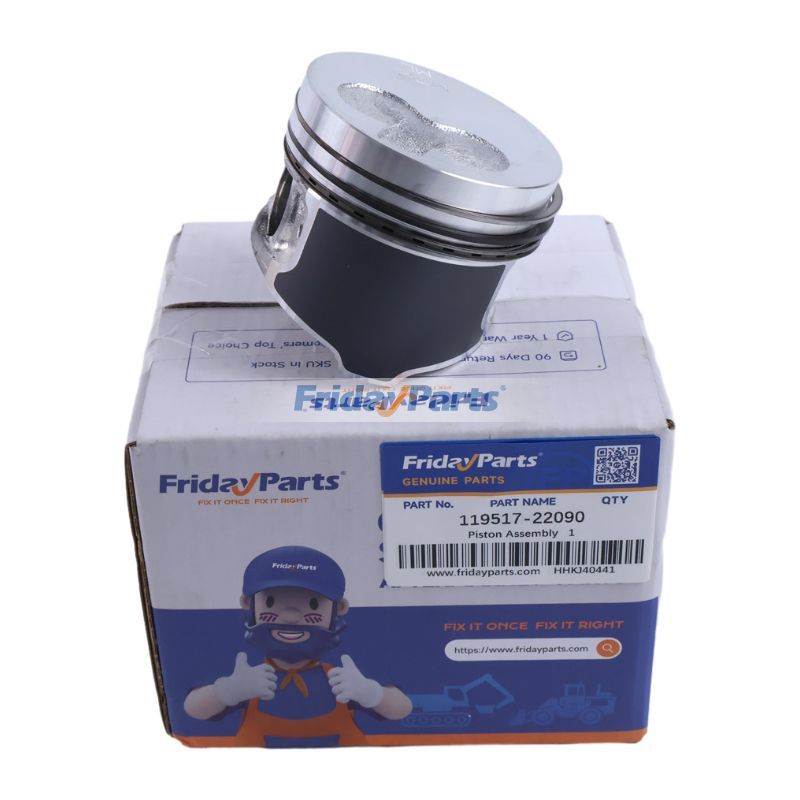 Piston 119517-22090 pour moteur Yanmar 3TNM72-AWK 3TNM72-BAJ 3TNM72-CATP 3TNM72-GGE 3TNM72-HA