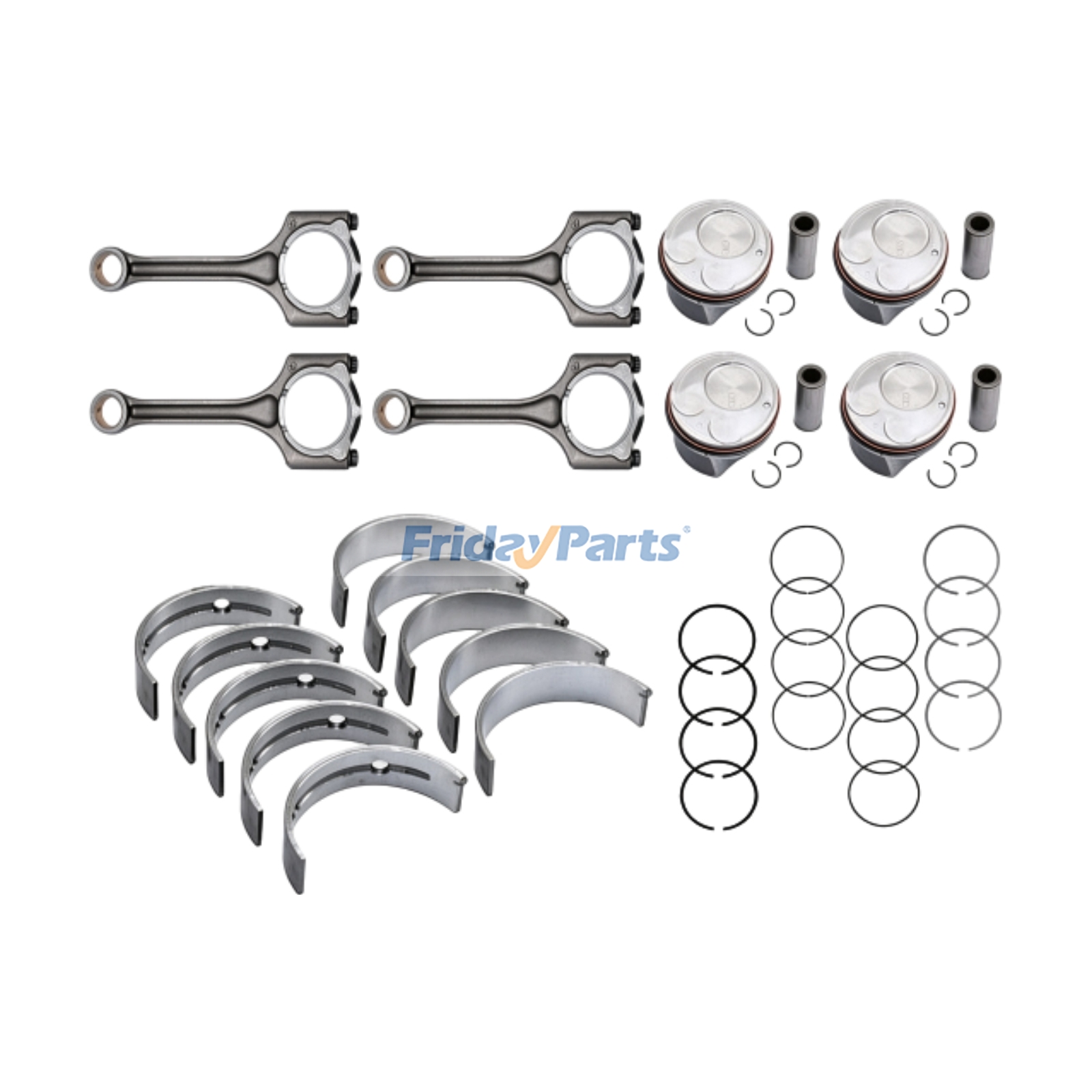 Piston Kit & Connecting Rod & Main Rod Bearing 21020-2G000 23510-2E410 23040-2E200 for Hyundai Elantra Tucson