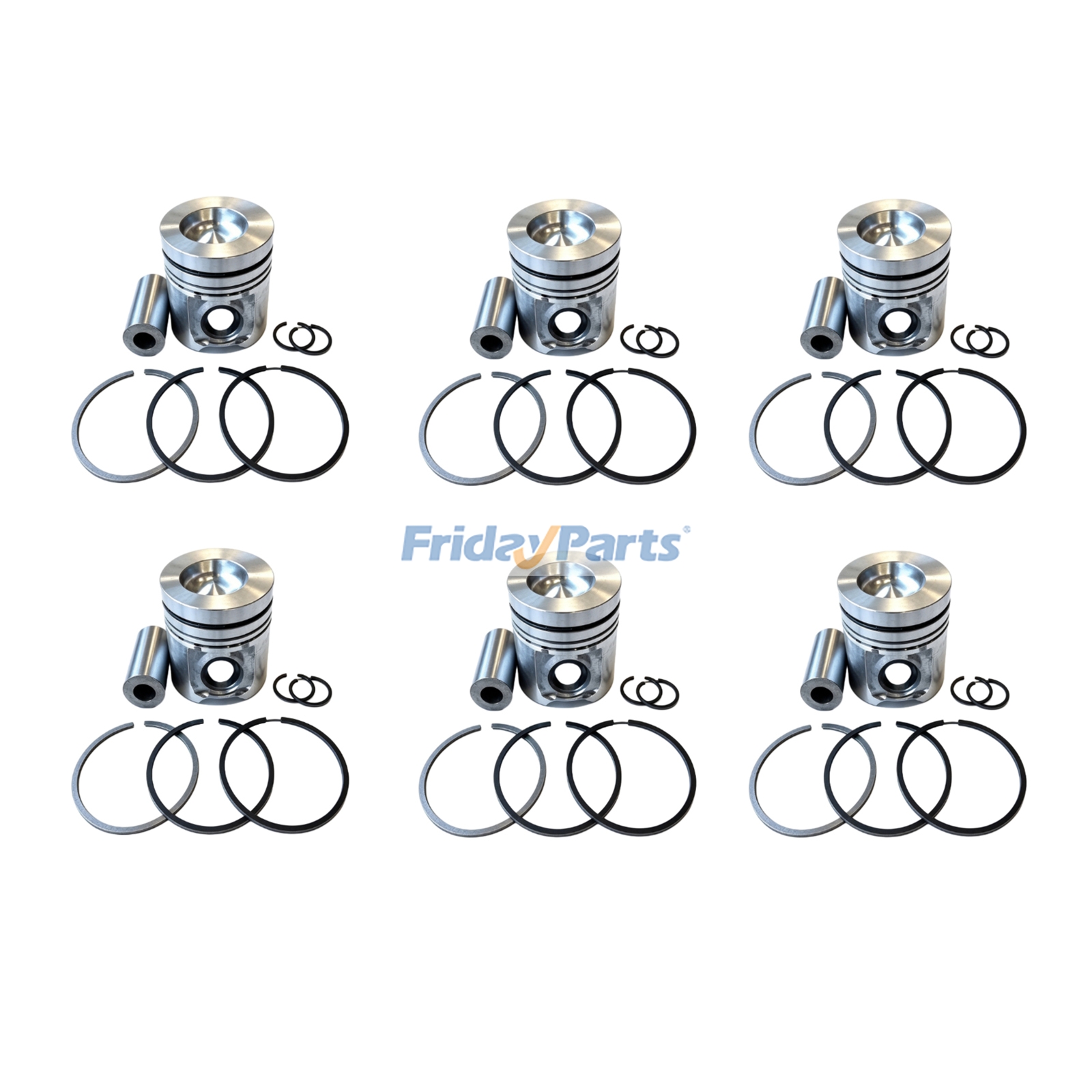 Piston Kit J928673 for CASE Loader 1840 90XT 95XT 570LXT 580L 590SL Excavator 9010B 9020B Tractor MX100 MX110 MX120 MX135 MX150 MX170