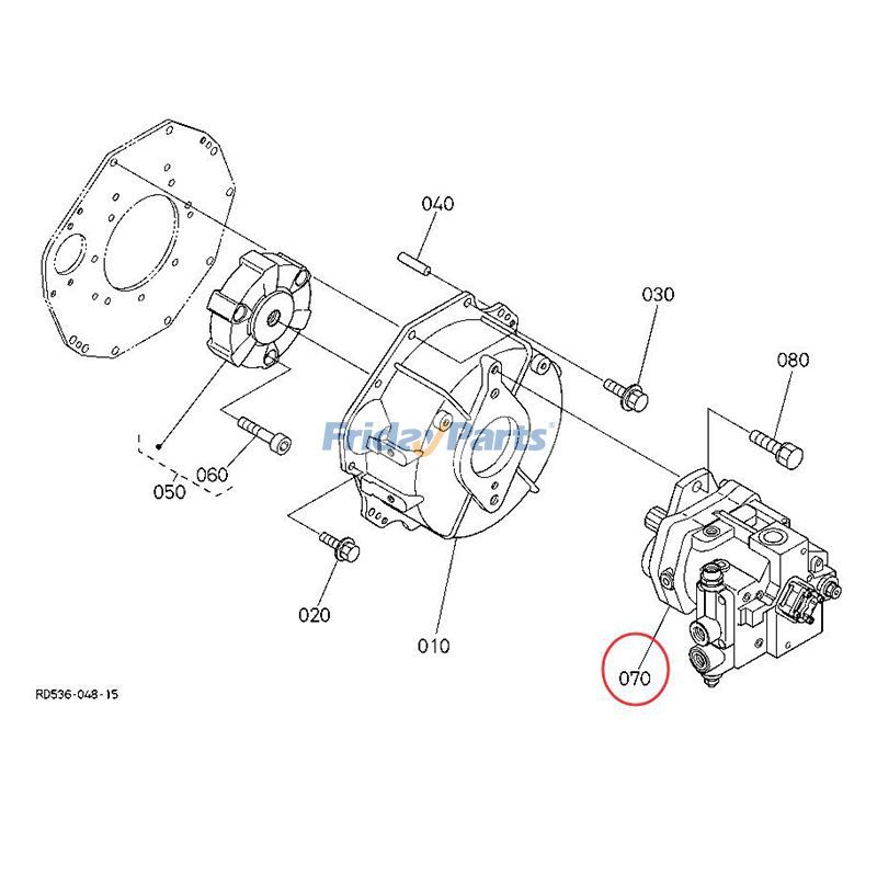 Conjunto de bomba de pistão RD431-61110 RD441-61110 para escavadeira Kubota U45S U45ST U45-3ST U45-3S para Escavadora 
