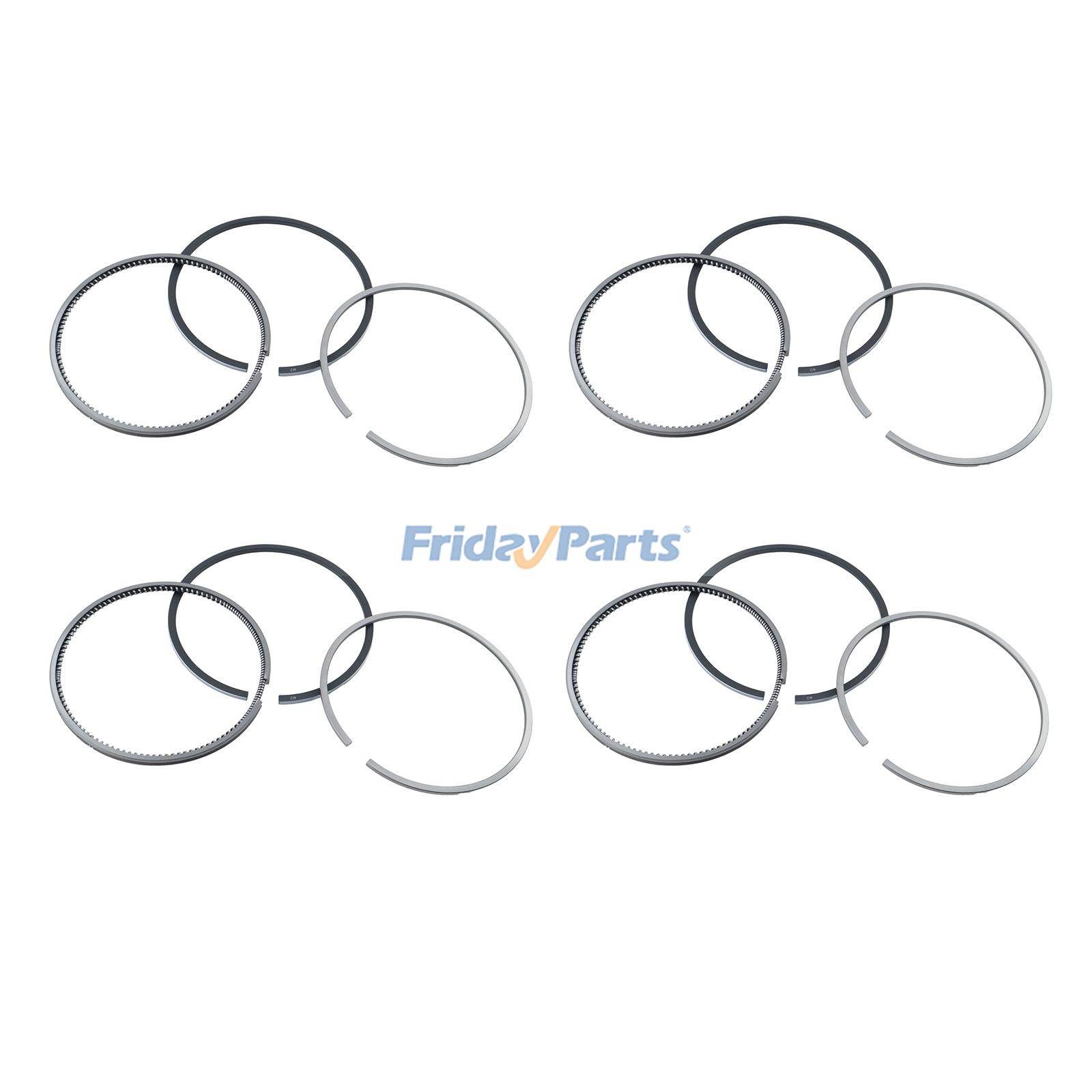 Anillo de pistón de 4 cilindros 6685095 para cargadoras Bobcat S130, S150, S16, S160, S175, S18, S185, S450, S510, S530, T110 y T140, excavadoras E35i, E35Z, E37, E42, E45, 331, 334, 335 y 430