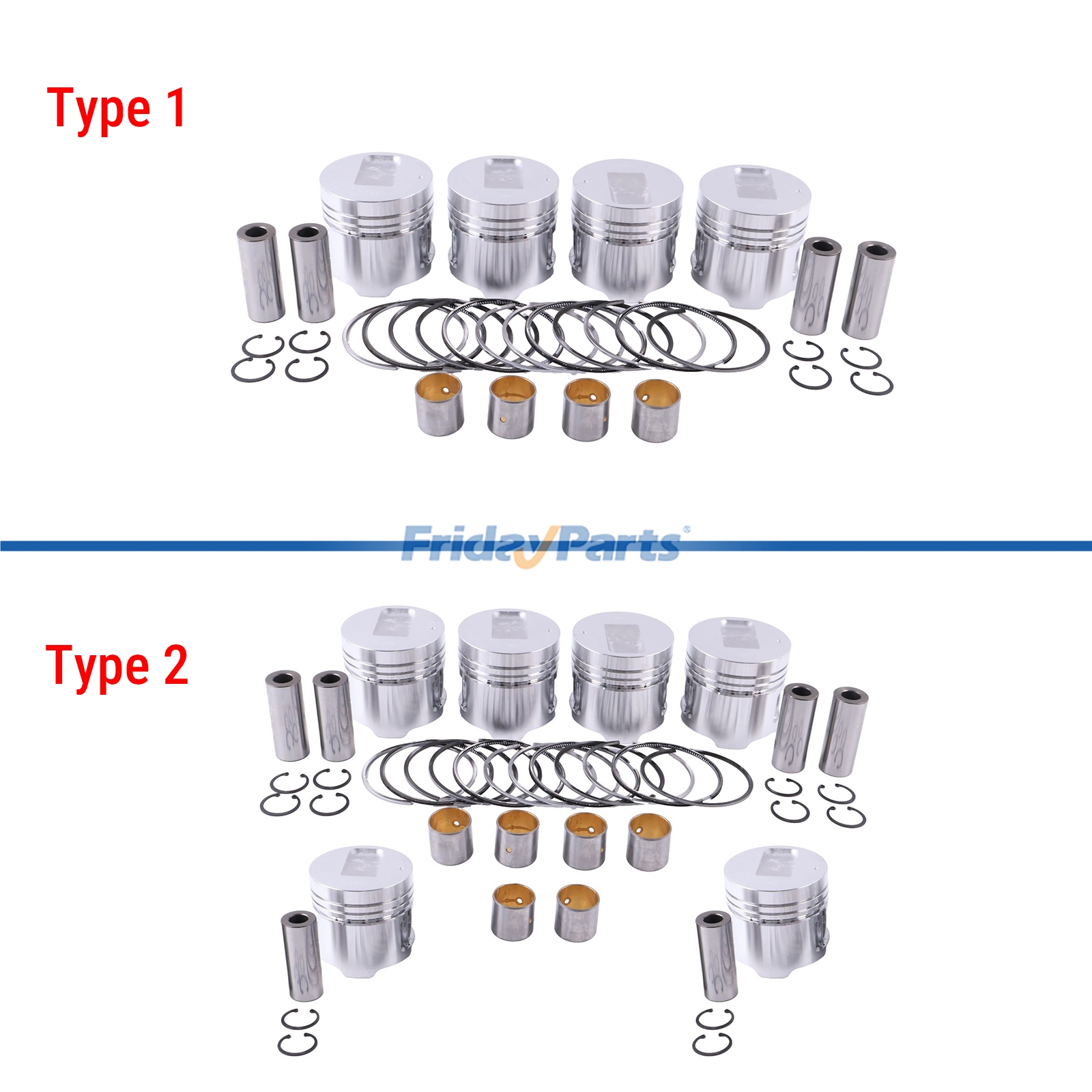 Kit piston et segment injection indirectepour Moteur
