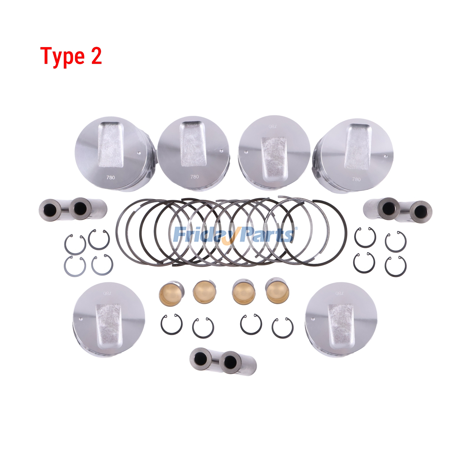 Kit piston et segment injection indirecte pour Moteur 