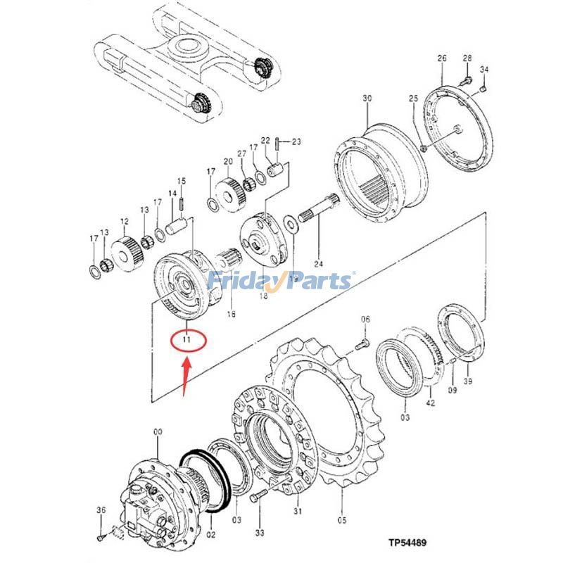 Ensemble porte-satellites 1013926 pour excavatrice John Deere 110pourPour JOHN DEERE