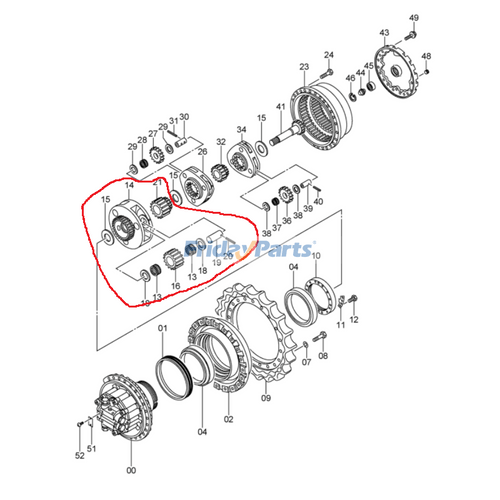 コーイチ Planet Carrier Assembly 1022198 Sun Gear 3075005 for Hitachi
