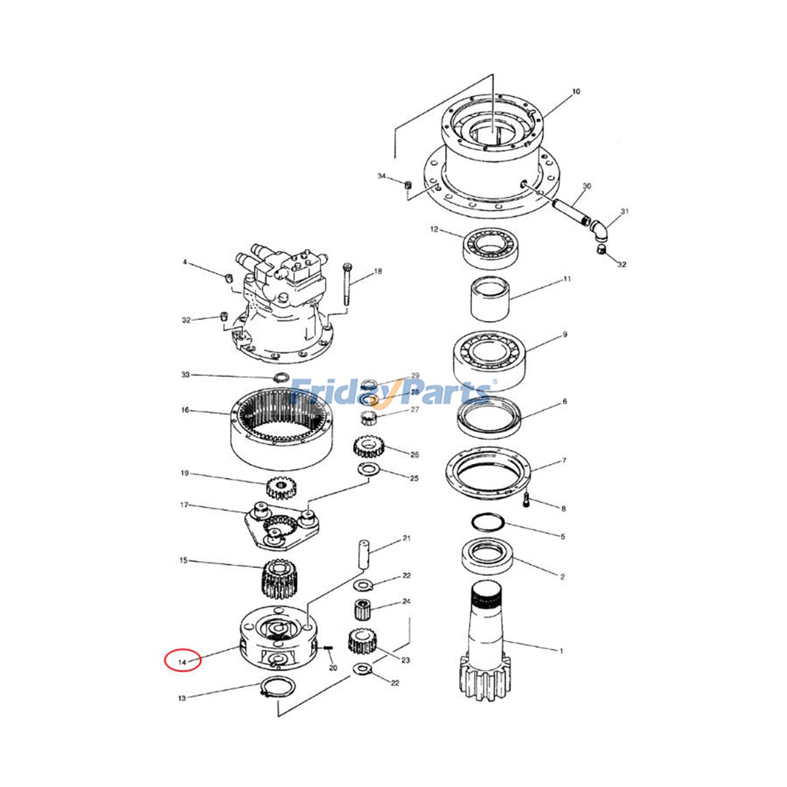 エクスカベーター プラネタリーキャリアアセンブリ