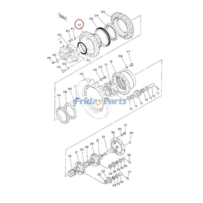 その他 FindjapanB Planetary Drive Housing 1009905 for Hitachi Excavator EX100
